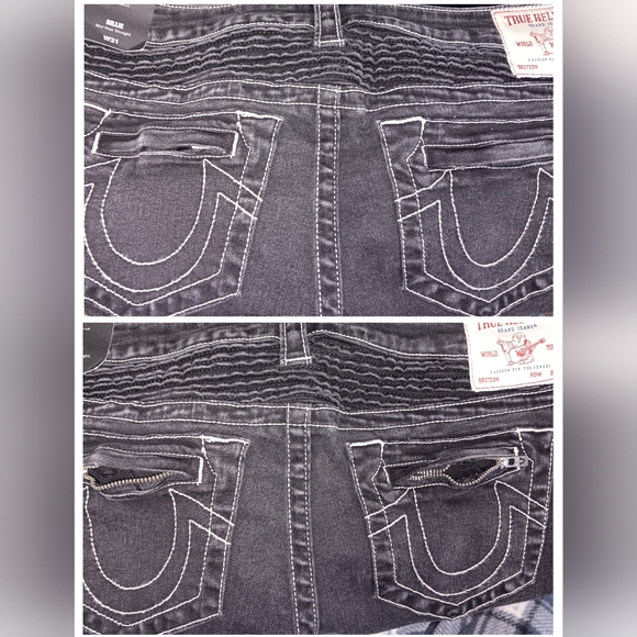 True Religion~Billie Mid Rise Moto Jeans~Women's Size 31 - Picture 5 of 7
